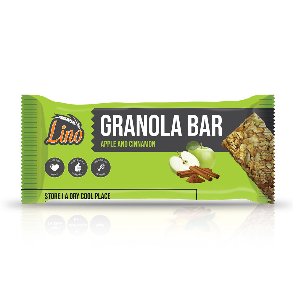 lino granola bar - apple and cinnamon كرتون 12قطعه