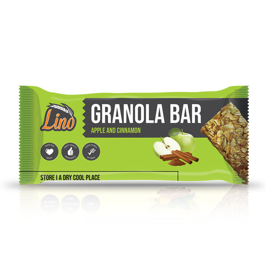 lino granola bar - apple and cinnamon كرتون 12قطعه
