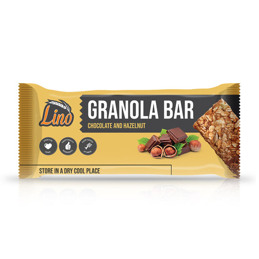 lino granola bar - chocolate and hazelnut كرتون 12قطعه