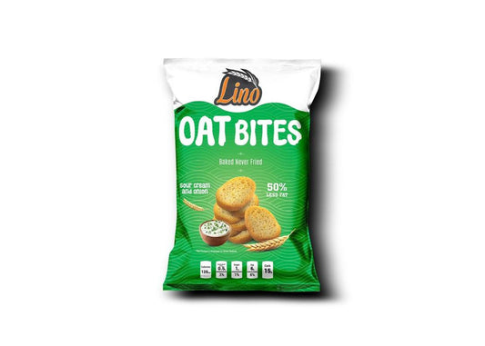 كرتون خبز محمص بنكهة كريمه البصل  48 قطعة 18 جرام Oat Bites Sour Cream Flavor